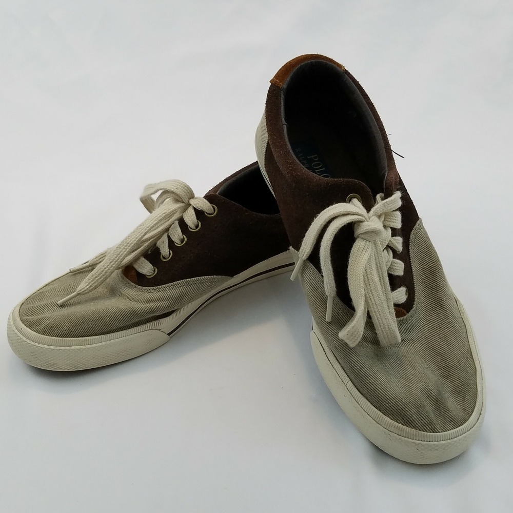 Polo Ralph Lauren Men's Shoes Thorton Low Casual Twill Suede Size 9.5D